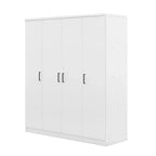 Armoire penderie 4 portes Whisen Wood avec tringle, 1 tiroir et étagères de rangement