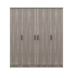 Armoire penderie 4 portes Whisen Wood avec tringle, 1 tiroir et étagères de rangement