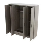 Armoire penderie 4 portes Whisen Wood avec tringle, 1 tiroir et étagères de rangement