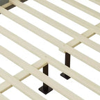 Lit plateforme très grand/grand/double avec tête de lit capitonnée et cadre en bois massif, gris-Christopher Knight Home