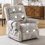 Fauteuil inclinable électrique Lori Lift Assist avec massage, chaleur et appui-tête manuel | ART OF LIVING DESIGNS