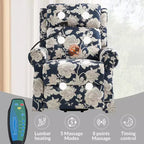 Fauteuil inclinable électrique Lori Lift Assist avec massage, chaleur et appui-tête manuel | ART OF LIVING DESIGNS