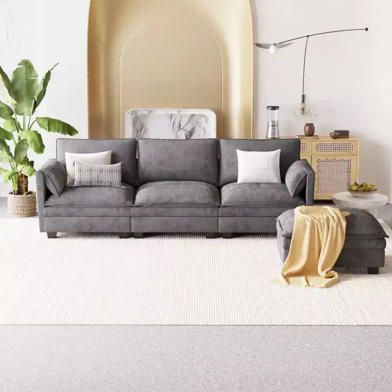 Canapé trois places en forme de L Christopher Knight Home 107,8 avec pouf