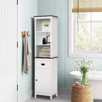 Meuble de salle de bain colonne LuxenHome en bois blanc de 160 cm