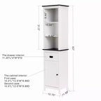 Meuble de salle de bain colonne LuxenHome en bois blanc de 160 cm
