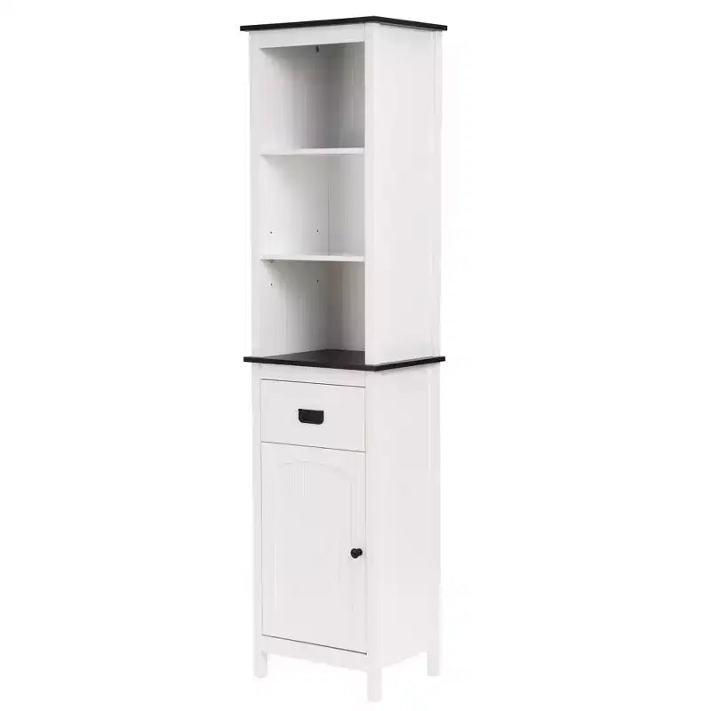 Meuble de salle de bain colonne LuxenHome en bois blanc de 160 cm