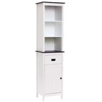 Meuble de salle de bain colonne LuxenHome en bois blanc de 160 cm