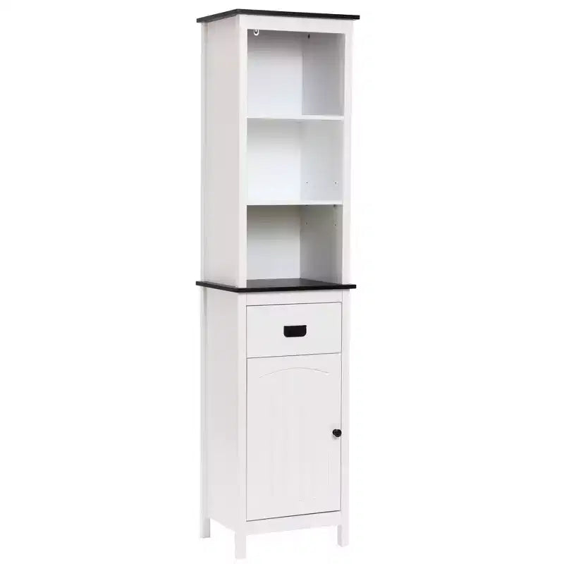 Meuble de salle de bain colonne LuxenHome en bois blanc de 160 cm