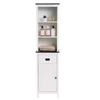Meuble de salle de bain colonne LuxenHome en bois blanc de 160 cm