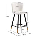Tabourets de bar rembourrés modernes Christopher Knight Home Serein 26'' avec pieds en métal à embouts dorés (lot de 2)