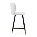 Tabourets de bar rembourrés modernes Christopher Knight Home Serein 26'' avec pieds en métal à embouts dorés (lot de 2)