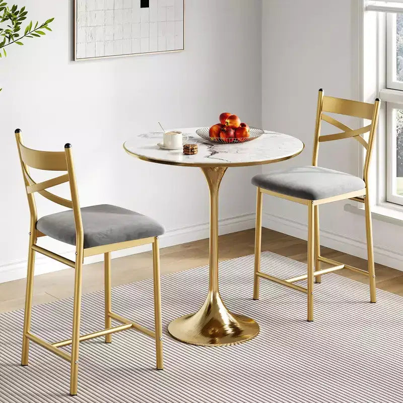 Tabourets de Bar Whizmax Lot de 2/4, Chaises de Bar Rembourrées avec Dossier, Coussin épais, Tabourets de Comptoir Hauteur Standard pour Îlot de Cuisine, Appartement, Bar