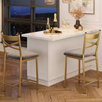 Tabourets de Bar Whizmax Lot de 2/4, Chaises de Bar Rembourrées avec Dossier, Coussin épais, Tabourets de Comptoir Hauteur Standard pour Îlot de Cuisine, Appartement, Bar