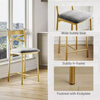 Tabourets de Bar Whizmax Lot de 2/4, Chaises de Bar Rembourrées avec Dossier, Coussin épais, Tabourets de Comptoir Hauteur Standard pour Îlot de Cuisine, Appartement, Bar