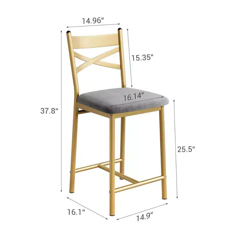 Tabourets de Bar Whizmax Lot de 2/4, Chaises de Bar Rembourrées avec Dossier, Coussin épais, Tabourets de Comptoir Hauteur Standard pour Îlot de Cuisine, Appartement, Bar