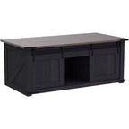 Table basse de ferme 48 po avec dessus relevable et porte de grange coulissante, table basse pour salon