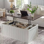 Table basse de ferme 48 po avec dessus relevable et porte de grange coulissante, table basse pour salon