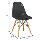 Ensemble de salle à manger 3 pièces Dover de LeisureMod – Table de bistrot ronde en verre transparent de 31 po avec 2 chaises en acrylique avec pieds en bois, cuisine et salle à manger modernes