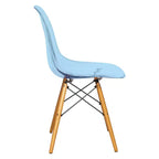 Ensemble de salle à manger 3 pièces Dover de LeisureMod – Table de bistrot ronde en verre transparent de 31 po avec 2 chaises en acrylique avec pieds en bois, cuisine et salle à manger modernes