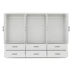 Armoire Keloyid en bois blanc de 240 cm avec 6 tiroirs et 6 portes