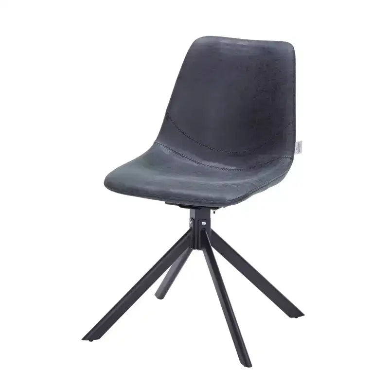Chaise de salle à manger pivotante en cuir moderne LeisureMod Markley, siège rembourré avec pieds en métal, chaise d'appoint confortable pour cuisine, salle à manger ou café