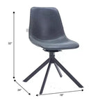 Chaise de salle à manger pivotante en cuir moderne LeisureMod Markley, siège rembourré avec pieds en métal, chaise d'appoint confortable pour cuisine, salle à manger ou café