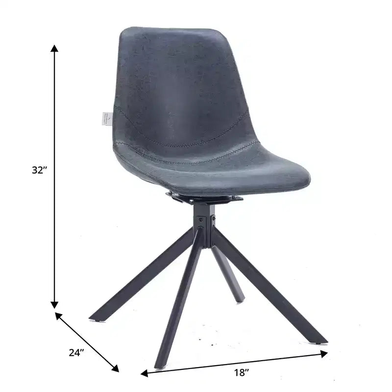 Chaise de salle à manger pivotante en cuir moderne LeisureMod Markley, siège rembourré avec pieds en métal, chaise d'appoint confortable pour cuisine, salle à manger ou café