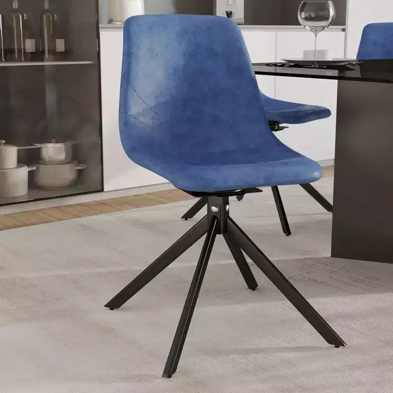 Chaise de salle à manger pivotante en cuir moderne LeisureMod Markley, siège rembourré avec pieds en métal, chaise d'appoint confortable pour cuisine, salle à manger ou café