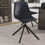 Chaise de salle à manger pivotante en cuir moderne LeisureMod Markley, siège rembourré avec pieds en métal, chaise d'appoint confortable pour cuisine, salle à manger ou café