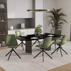 Chaise de salle à manger pivotante en cuir moderne LeisureMod Markley, siège rembourré avec pieds en métal, chaise d'appoint confortable pour cuisine, salle à manger ou café