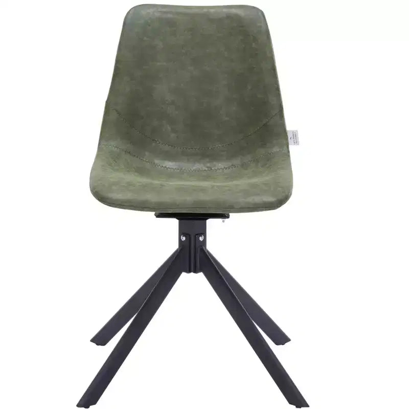 Chaise de salle à manger pivotante en cuir moderne LeisureMod Markley, siège rembourré avec pieds en métal, chaise d'appoint confortable pour cuisine, salle à manger ou café