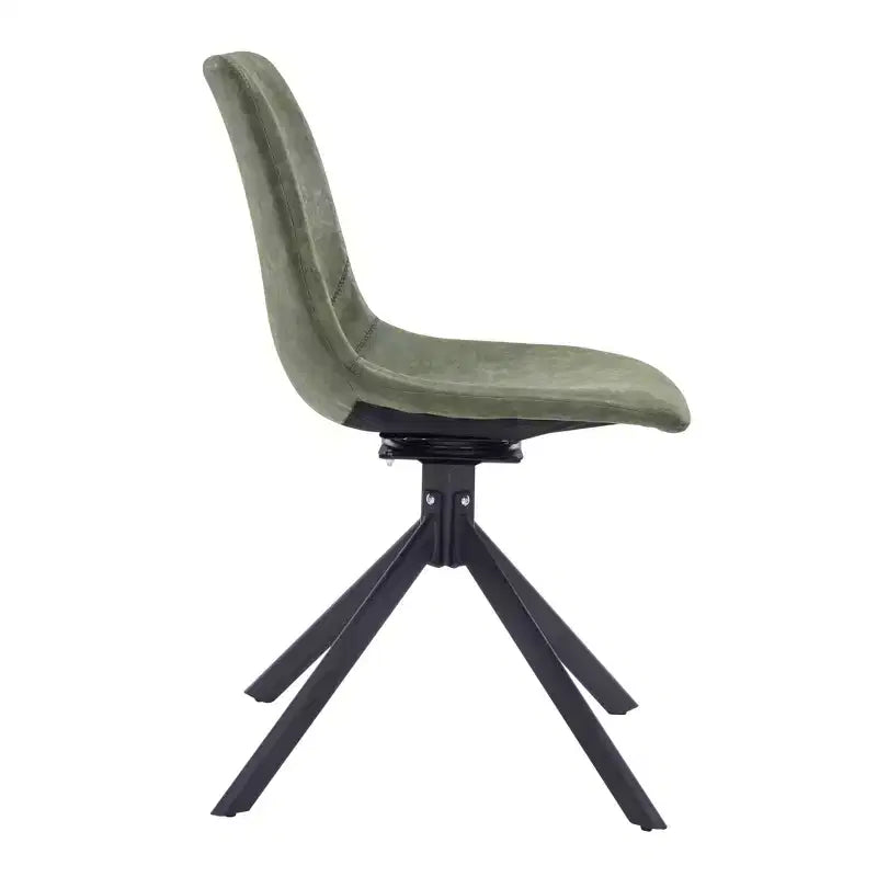 Chaise de salle à manger pivotante en cuir moderne LeisureMod Markley, siège rembourré avec pieds en métal, chaise d'appoint confortable pour cuisine, salle à manger ou café