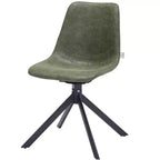 Chaise de salle à manger pivotante en cuir moderne LeisureMod Markley, siège rembourré avec pieds en métal, chaise d'appoint confortable pour cuisine, salle à manger ou café