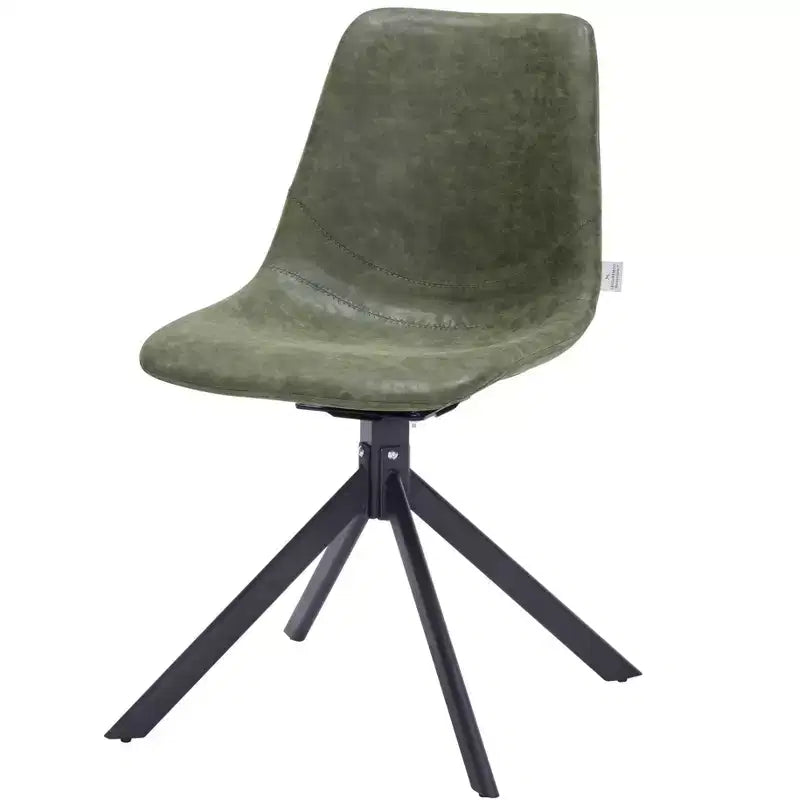 Chaise de salle à manger pivotante en cuir moderne LeisureMod Markley, siège rembourré avec pieds en métal, chaise d'appoint confortable pour cuisine, salle à manger ou café