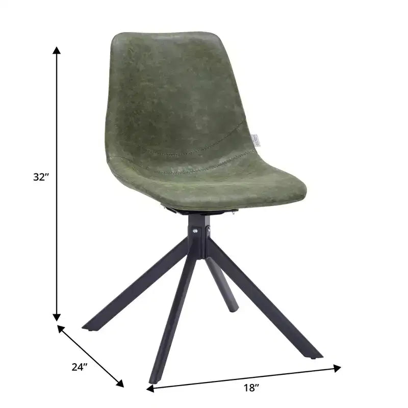 Chaise de salle à manger pivotante en cuir moderne LeisureMod Markley, siège rembourré avec pieds en métal, chaise d'appoint confortable pour cuisine, salle à manger ou café