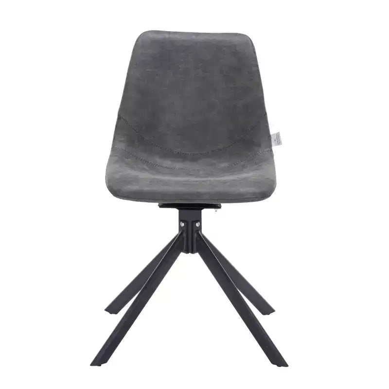 Chaise de salle à manger pivotante en cuir moderne LeisureMod Markley, siège rembourré avec pieds en métal, chaise d'appoint confortable pour cuisine, salle à manger ou café