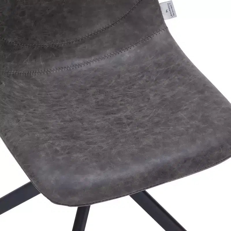 Chaise de salle à manger pivotante en cuir moderne LeisureMod Markley, siège rembourré avec pieds en métal, chaise d'appoint confortable pour cuisine, salle à manger ou café