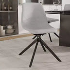 Chaise de salle à manger pivotante en cuir moderne LeisureMod Markley, siège rembourré avec pieds en métal, chaise d'appoint confortable pour cuisine, salle à manger ou café