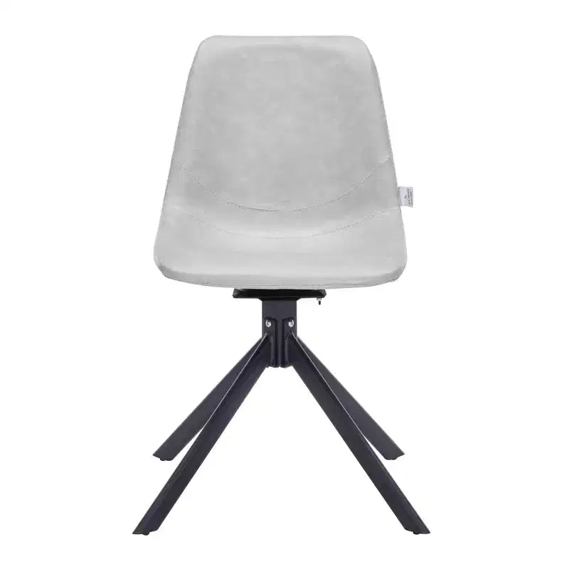 Chaise de salle à manger pivotante en cuir moderne LeisureMod Markley, siège rembourré avec pieds en métal, chaise d'appoint confortable pour cuisine, salle à manger ou café