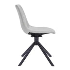 Chaise de salle à manger pivotante en cuir moderne LeisureMod Markley, siège rembourré avec pieds en métal, chaise d'appoint confortable pour cuisine, salle à manger ou café