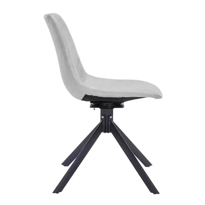 Chaise de salle à manger pivotante en cuir moderne LeisureMod Markley, siège rembourré avec pieds en métal, chaise d'appoint confortable pour cuisine, salle à manger ou café