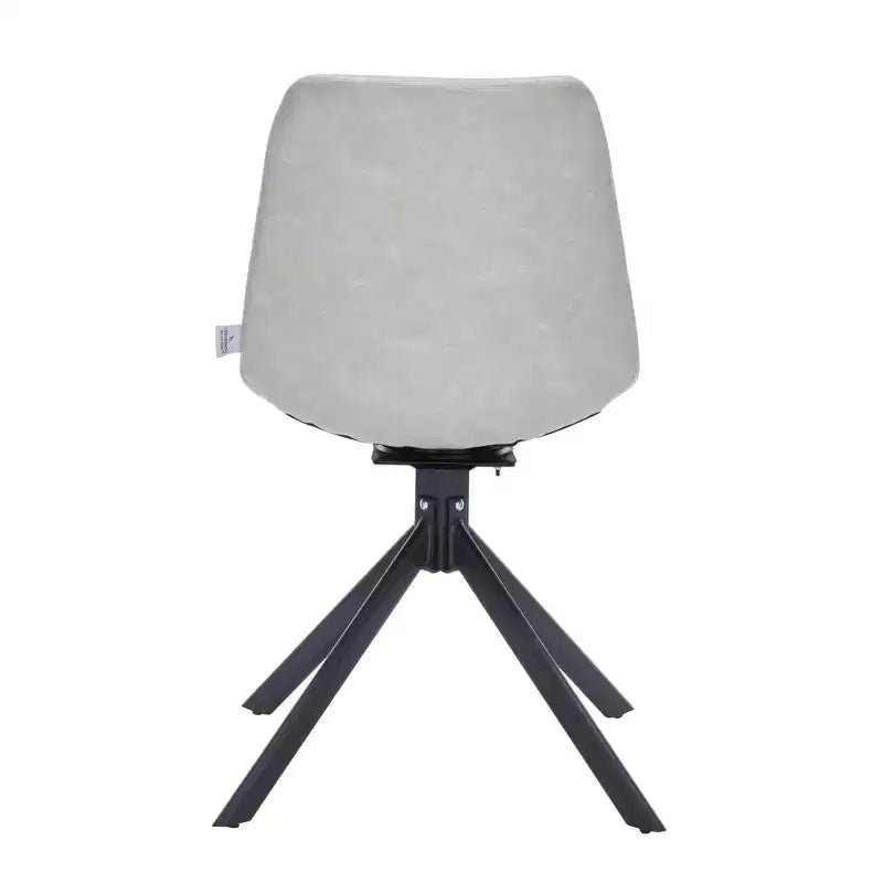 Chaise de salle à manger pivotante en cuir moderne LeisureMod Markley, siège rembourré avec pieds en métal, chaise d'appoint confortable pour cuisine, salle à manger ou café