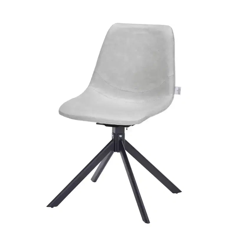 Chaise de salle à manger pivotante en cuir moderne LeisureMod Markley, siège rembourré avec pieds en métal, chaise d'appoint confortable pour cuisine, salle à manger ou café