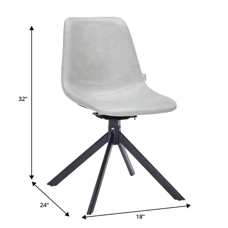 Chaise de salle à manger pivotante en cuir moderne LeisureMod Markley, siège rembourré avec pieds en métal, chaise d'appoint confortable pour cuisine, salle à manger ou café