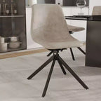 Chaise de salle à manger pivotante en cuir moderne LeisureMod Markley, siège rembourré avec pieds en métal, chaise d'appoint confortable pour cuisine, salle à manger ou café