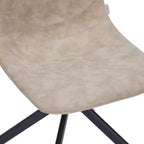 Chaise de salle à manger pivotante en cuir moderne LeisureMod Markley, siège rembourré avec pieds en métal, chaise d'appoint confortable pour cuisine, salle à manger ou café