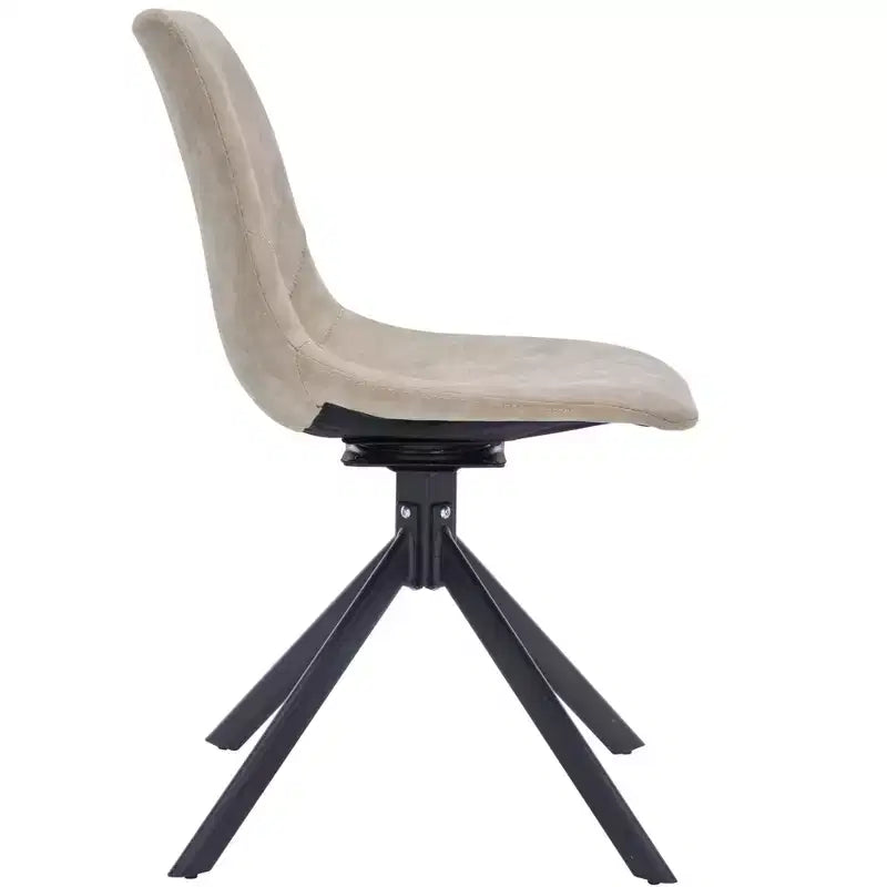 Chaise de salle à manger pivotante en cuir moderne LeisureMod Markley, siège rembourré avec pieds en métal, chaise d'appoint confortable pour cuisine, salle à manger ou café