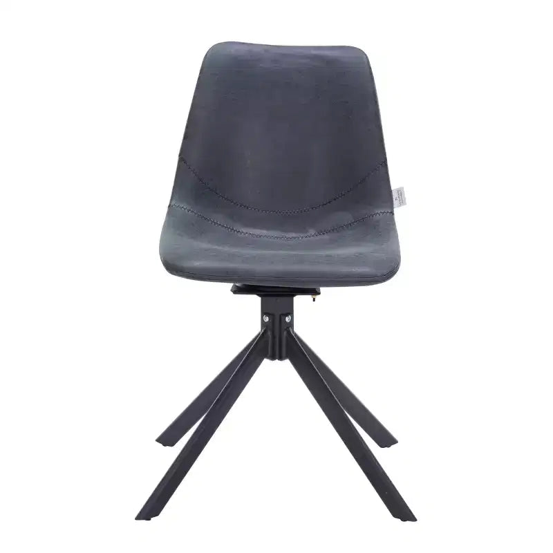 Chaise de salle à manger pivotante en cuir moderne LeisureMod Markley, siège rembourré avec pieds en métal, chaise d'appoint confortable pour cuisine, salle à manger ou café