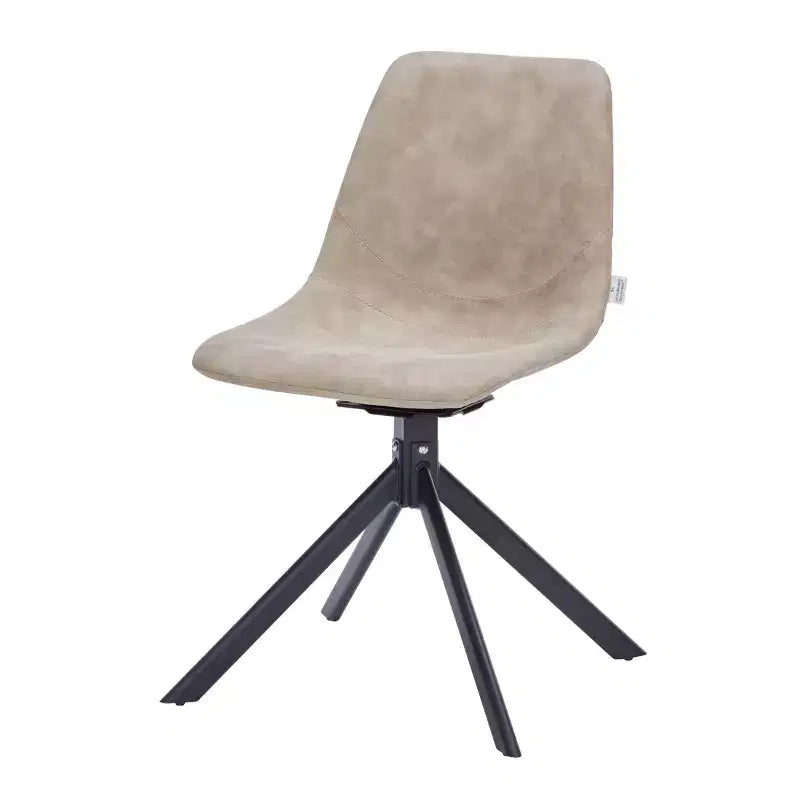Chaise de salle à manger pivotante en cuir moderne LeisureMod Markley, siège rembourré avec pieds en métal, chaise d'appoint confortable pour cuisine, salle à manger ou café