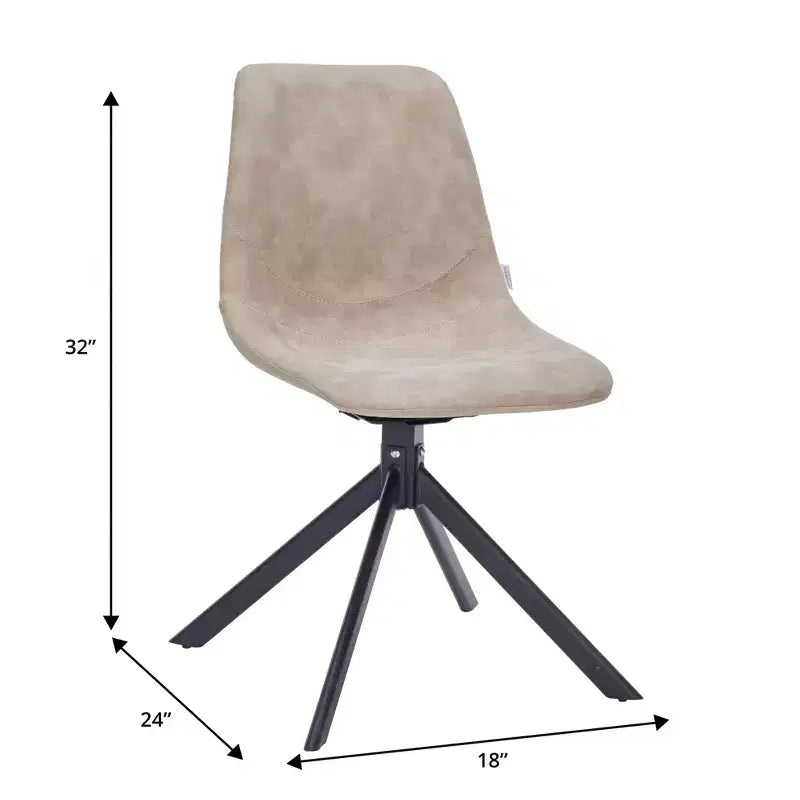 Chaise de salle à manger pivotante en cuir moderne LeisureMod Markley, siège rembourré avec pieds en métal, chaise d'appoint confortable pour cuisine, salle à manger ou café